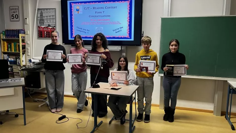 Die Gewinner des Vorlesewettbewerb Englisch der 7. Klassen